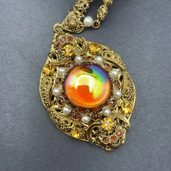 Western Germany filigree necklace vintage A18 🔥 - Picture 4 of 9